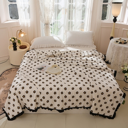 薇玛仕 2025新款韩版宽边水洗棉大豆夏被赫本风亲肤柔软夏季薄被子 赫本-南薇