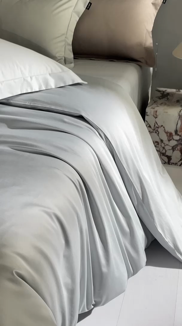 91家纺网 家纺一手货源 找家纺 禾时 2025新款轻奢A类100SPro新疆长绒棉四件套全棉纯棉高定款 梵星蓝