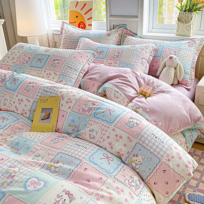 91家纺网 家纺一手货源 找家纺 天之爱 2025新款全棉印花四件套 小确幸