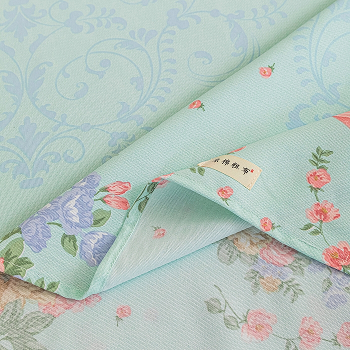 91家纺网 家纺一手货源 找家纺 芃成家纺 2025新款加厚老粗布床单 田园花卉