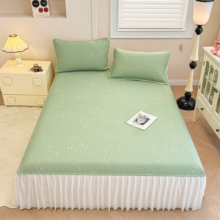 91家纺网 家纺一手货源 找家纺 布卢姆床垫 2025新款A类PE乙纶冰豆豆凉席床裙款 玫瑰花园