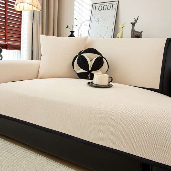 91家纺网 家纺一手货源 找家纺 沐沐家纺 2026新款沐春沙发垫 奶油白