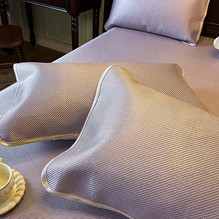 91家纺网 家纺一手货源 找家纺 网红馆（ck家纺） 2025新款可脱卸床裙款冰藤席-盛夏繁星 烟粉