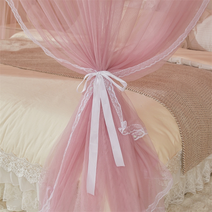 91家纺网 家纺一手货源 找家纺 迪凡保罗蚊帐 2025新款2513款双轨铝合金落地导轨蚊帐 樱花粉