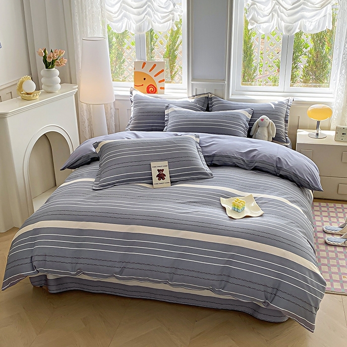 91家纺网 家纺一手货源 找家纺 天之爱 2026新款全棉印花单被套 芬利莱-灰