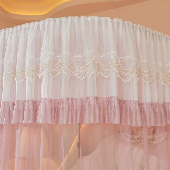 91家纺网 家纺一手货源 找家纺 迪凡保罗蚊帐 2025新款2513款双轨铝合金落地导轨蚊帐 樱花粉