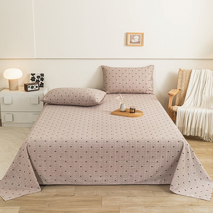 91家纺网 家纺一手货源 找家纺 芃成家纺 2025新款加厚老粗布床单 弯月浮光