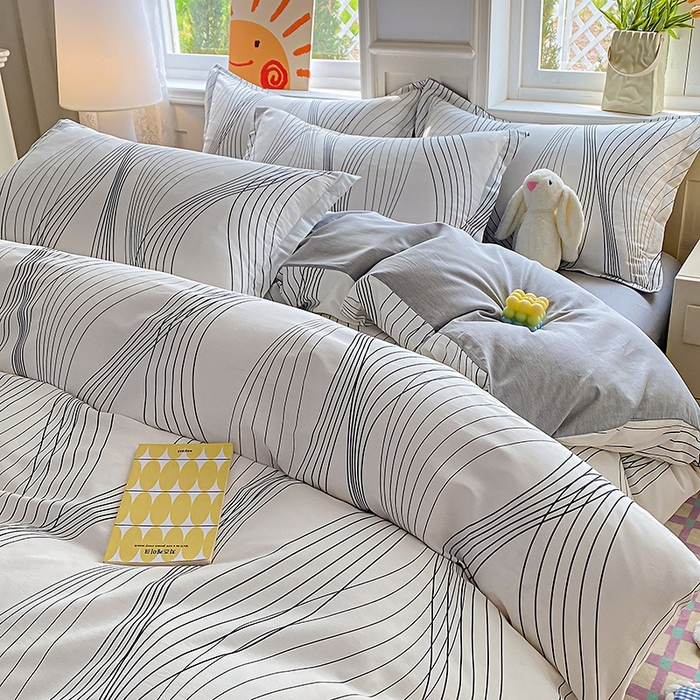 91家纺网 家纺一手货源 找家纺 天之爱 2025新款全棉印花四件套 生活旋律