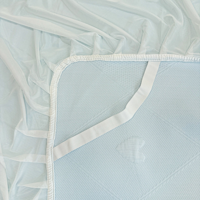 91家纺网 家纺一手货源 找家纺 布卢姆床垫 2025新款A类PE乙纶冰豆豆凉席床裙款 菱格爱心