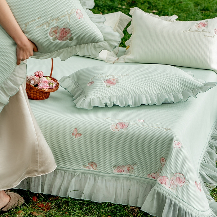 91家纺网 家纺一手货源 找家纺 （总）禾时 2025新款高端A类母婴级加密加厚450g品牌凉感丝啵啵面料床盖三件套夹棉床单