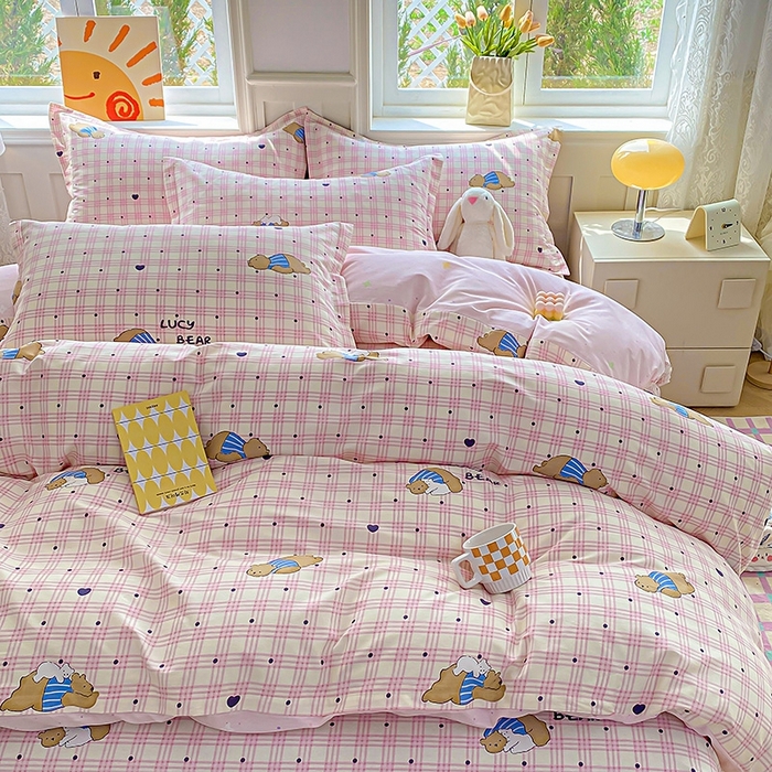 91家纺网 家纺一手货源 找家纺 天之爱 2025新款全棉印花四件套 趴趴熊