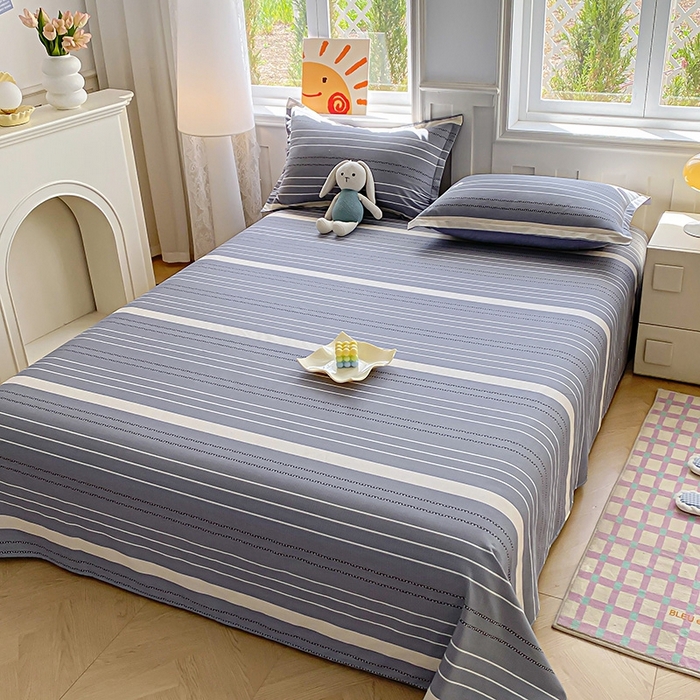 91家纺网 家纺一手货源 找家纺 天之爱 2025新款全棉印花单床单 芬利莱-灰