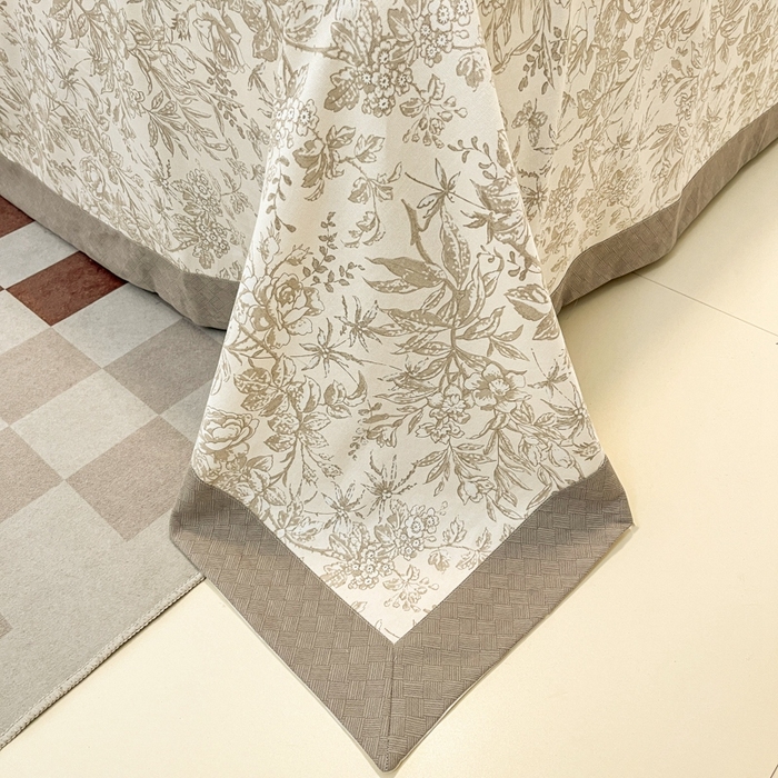 91家纺网 家纺一手货源 找家纺 宜代光年  2025新款全棉老粗布数码印花床单（拼角工艺） 素影