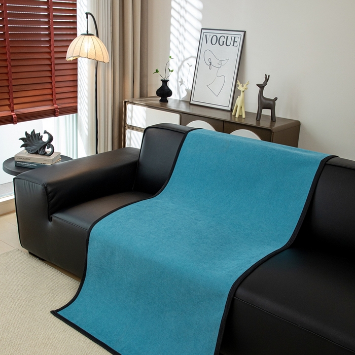 91家纺网 家纺一手货源 找家纺 沐沐家纺 2026新款沐春沙发垫 海风蓝