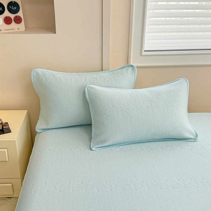 91家纺网 家纺一手货源 找家纺 布卢姆床垫 2025新款A类PE乙纶冰豆豆凉席床裙款 雪花