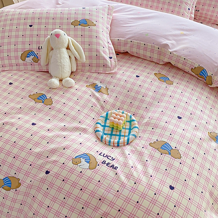 91家纺网 家纺一手货源 找家纺 天之爱 2025新款全棉印花四件套 趴趴熊