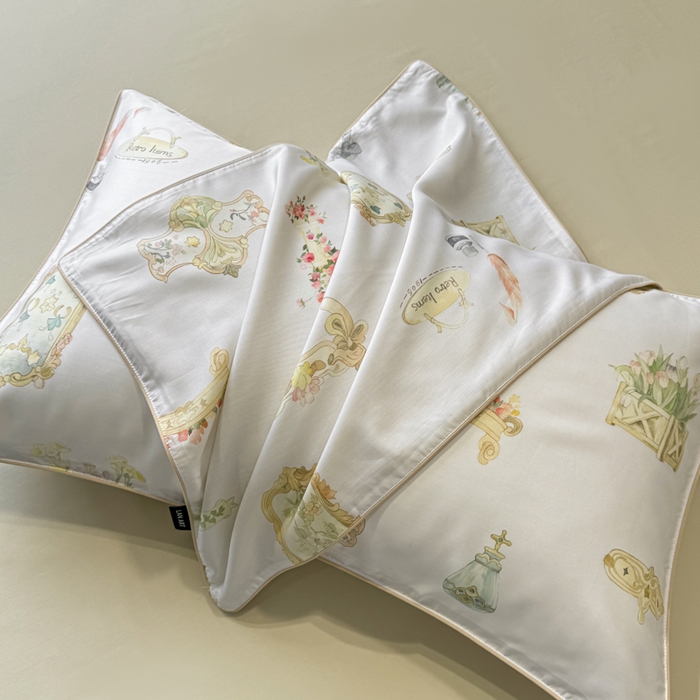 91家纺网 家纺一手货源 找家纺 芊寻家居 2025新款50支天丝数码麻绳款夏被四件套 洛丽塔米