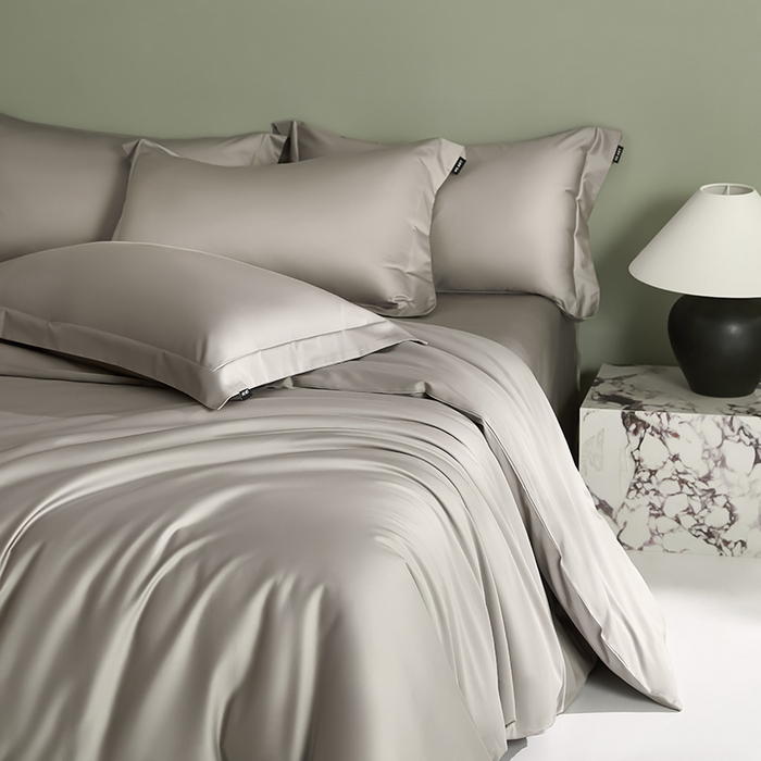 91家纺网 家纺一手货源 找家纺 禾时 2025新款轻奢A类100SPro新疆长绒棉四件套全棉纯棉高定款 琉璃灰