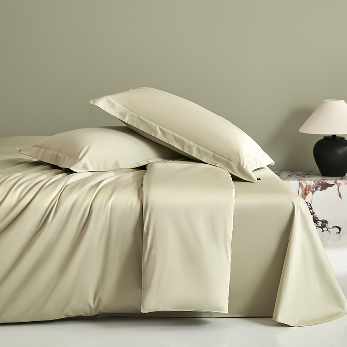 91家纺网 家纺一手货源 找家纺 禾时 2025新款轻奢A类100SPro新疆长绒棉四件套全棉纯棉高定款 抹茶绿