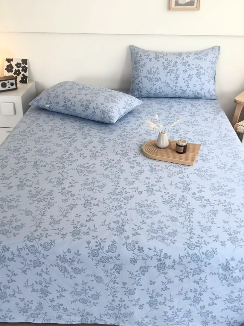 91家纺网 家纺一手货源 找家纺 芃成家纺 2025新款加厚老粗布床单 素秋-兰