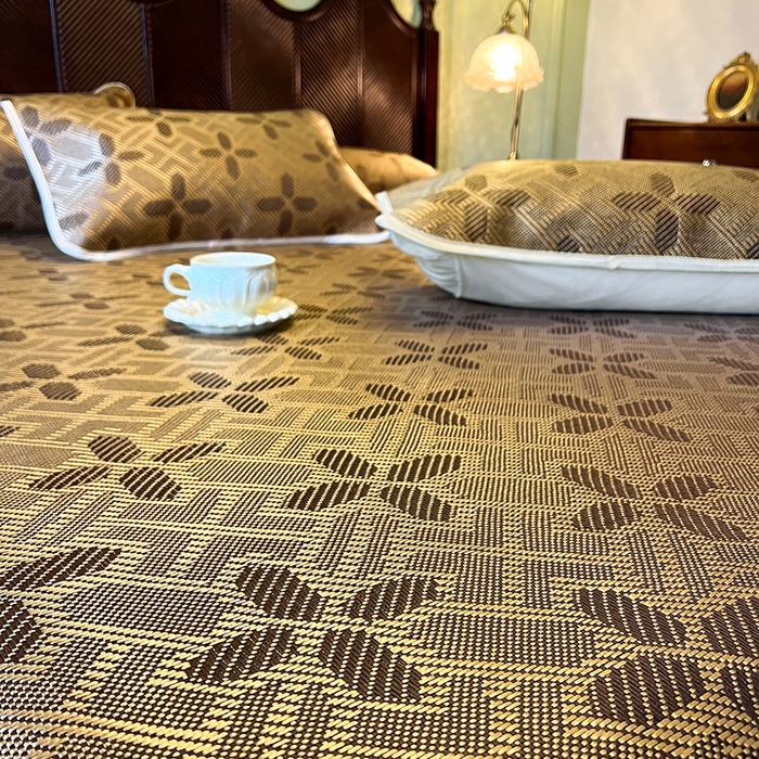 91家纺网 家纺一手货源 找家纺 网红馆（ck家纺） 2025新款可脱卸床裙款冰藤席-盛夏繁星 夏巧