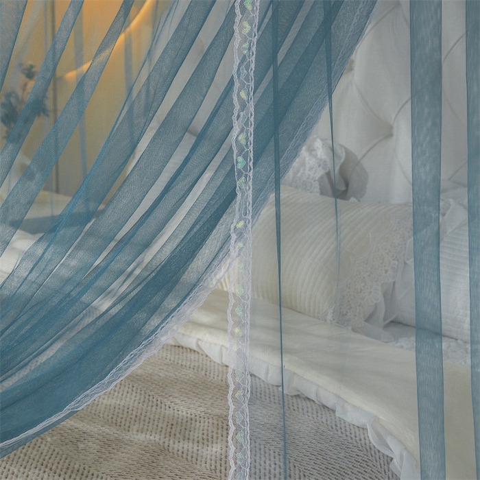 91家纺网 家纺一手货源 找家纺 迪凡保罗蚊帐 2025新款2513款双轨铝合金落地导轨蚊帐 海岛蓝