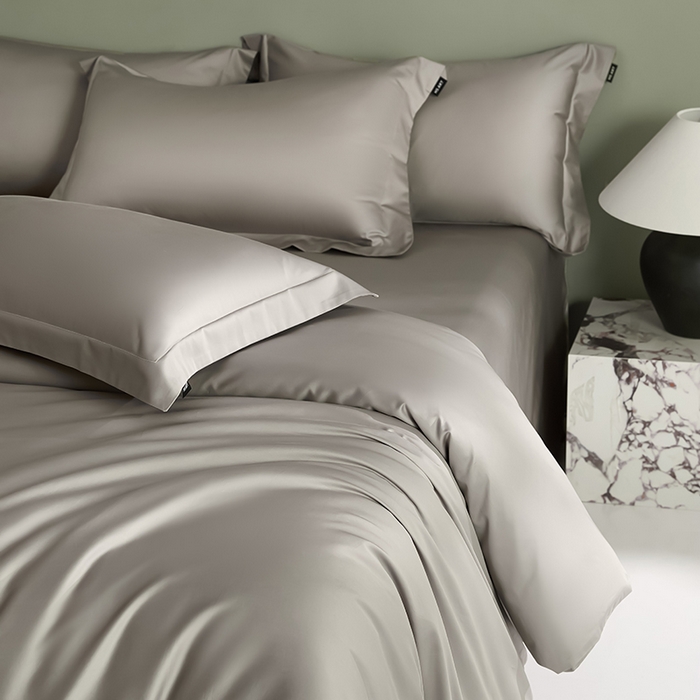 91家纺网 家纺一手货源 找家纺 禾时 2025新款轻奢A类100SPro新疆长绒棉四件套全棉纯棉高定款 琉璃灰