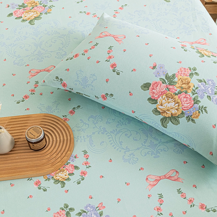 91家纺网 家纺一手货源 找家纺 芃成家纺 2025新款加厚老粗布床单 田园花卉