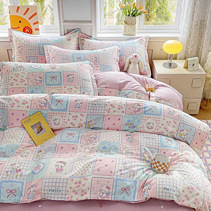 91家纺网 家纺一手货源 找家纺 天之爱 2025新款全棉印花四件套 小确幸