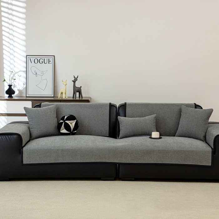 91家纺网 家纺一手货源 找家纺 沐沐家纺 2026新款沐春沙发垫 绅士灰