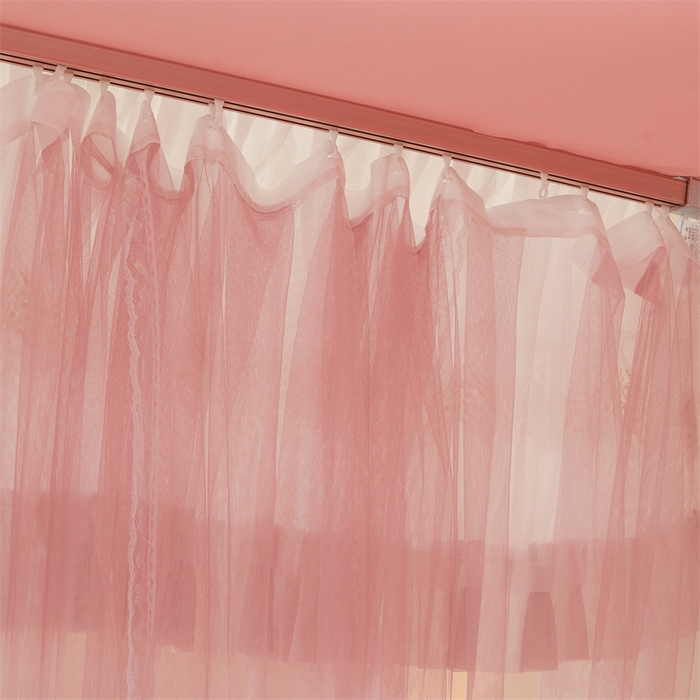 91家纺网 家纺一手货源 找家纺 迪凡保罗蚊帐 2025新款2513款双轨铝合金落地导轨蚊帐 樱花粉