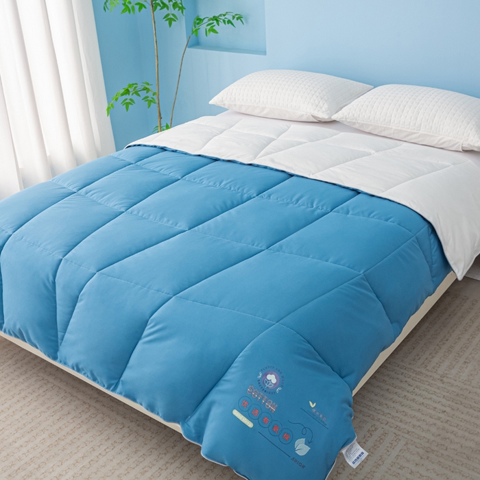 91家纺网 家纺一手货源 找家纺 好老表被业 2025新款超柔云朵被芯零压被子 有氧棉蓝白