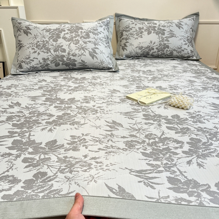 91家纺网 家纺一手货源 找家纺 （总）宜代光年 2025新款冷凝丝可水洗提花凉感席-床席款