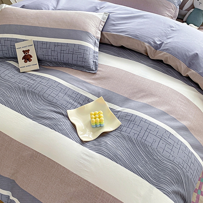 91家纺网 家纺一手货源 找家纺 天之爱 2025新款全棉印花四件套 布兰卡-灰