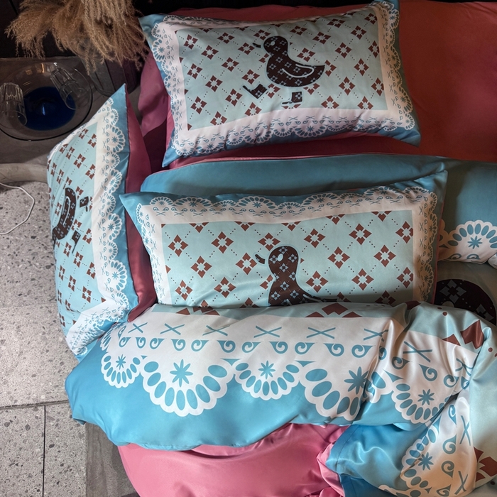 91家纺网 家纺一手货源 找家纺 丽斐纺织 2025新款冰丝四件套 天仙配