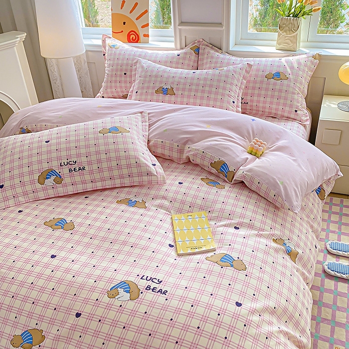 91家纺网 家纺一手货源 找家纺 天之爱 2025新款全棉印花四件套 趴趴熊