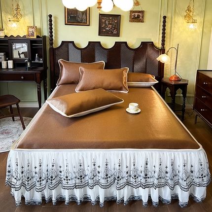 91家纺网 家纺一手货源 找家纺 （总）网红馆（ck家纺） 2025新款可脱卸床裙款冰藤席-盛夏繁星