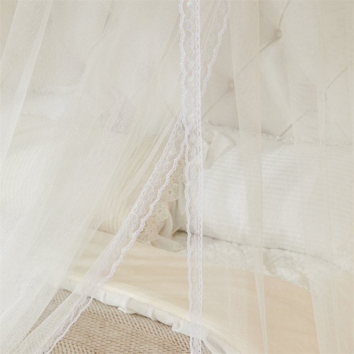 91家纺网 家纺一手货源 找家纺 迪凡保罗蚊帐 2025新款2513款双轨铝合金落地导轨蚊帐 欧白色