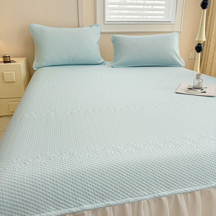 91家纺网 家纺一手货源 找家纺 布卢姆床垫 2025新款A类PE乙纶冰豆豆凉席床裙款 雪花