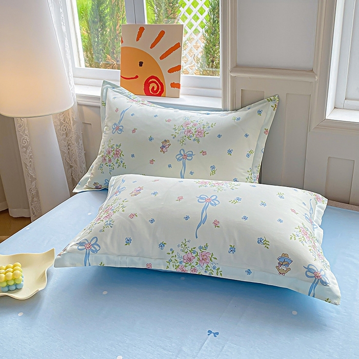 91家纺网 家纺一手货源 找家纺 天之爱 2025新款全棉印花四件套 幽幽花间兔