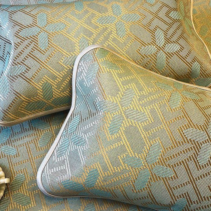 91家纺网 家纺一手货源 找家纺 网红馆（ck家纺） 2025新款可脱卸床裙款冰藤席-盛夏繁星 艾绿