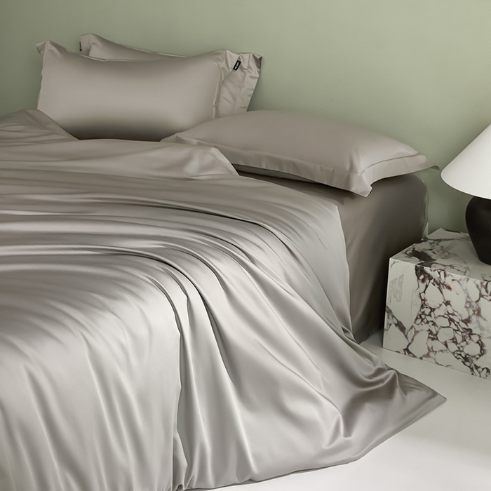 91家纺网 家纺一手货源 找家纺 禾时 2025新款轻奢A类100SPro新疆长绒棉四件套全棉纯棉高定款 琉璃灰