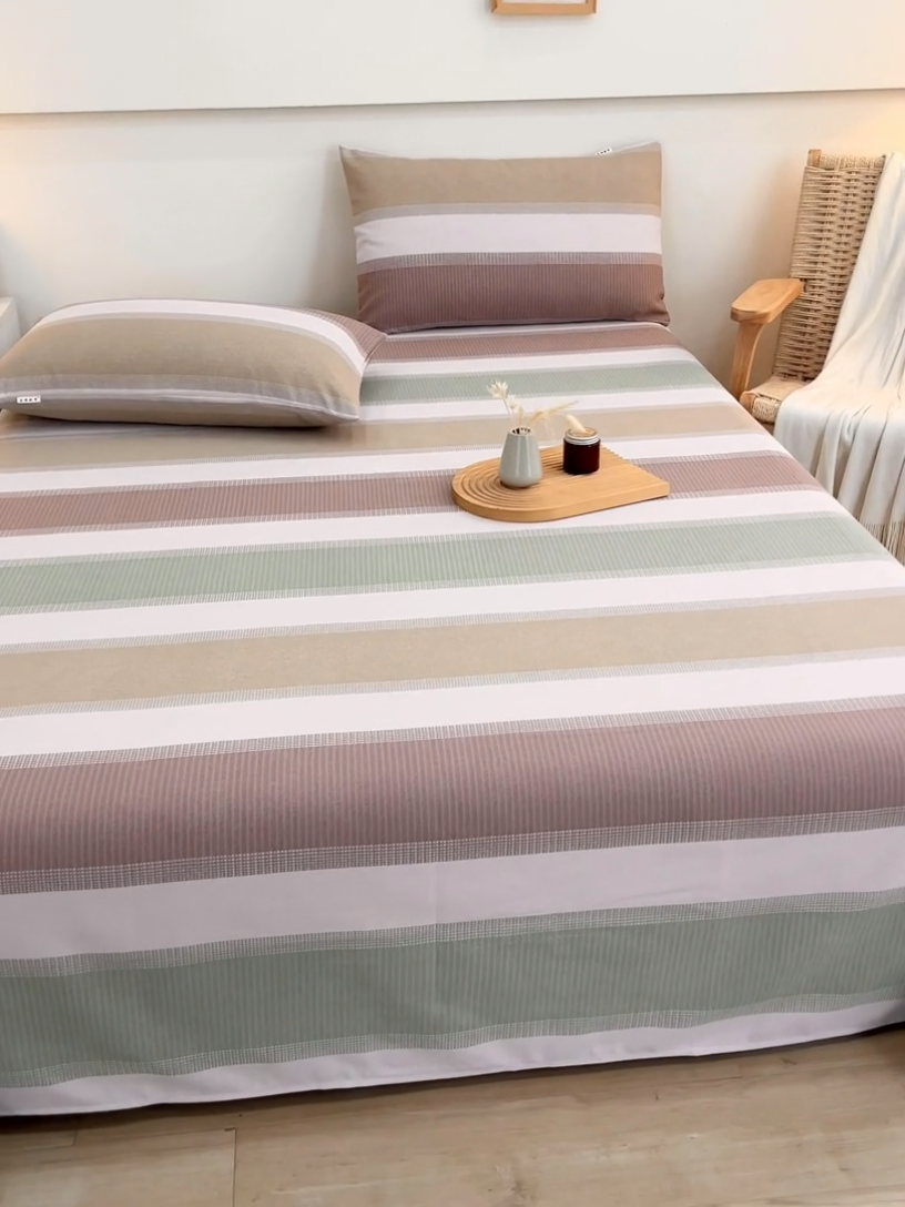 91家纺网 家纺一手货源 找家纺 芃成家纺 2025新款加厚老粗布床单 浮光