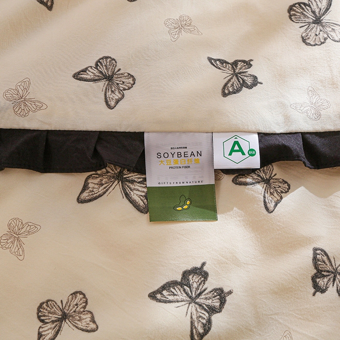 91家纺网 家纺一手货源 找家纺 薇玛仕 2025新款韩版宽边水洗棉大豆夏被赫本风亲肤柔软夏季薄被子 赫本-蝴蝶
