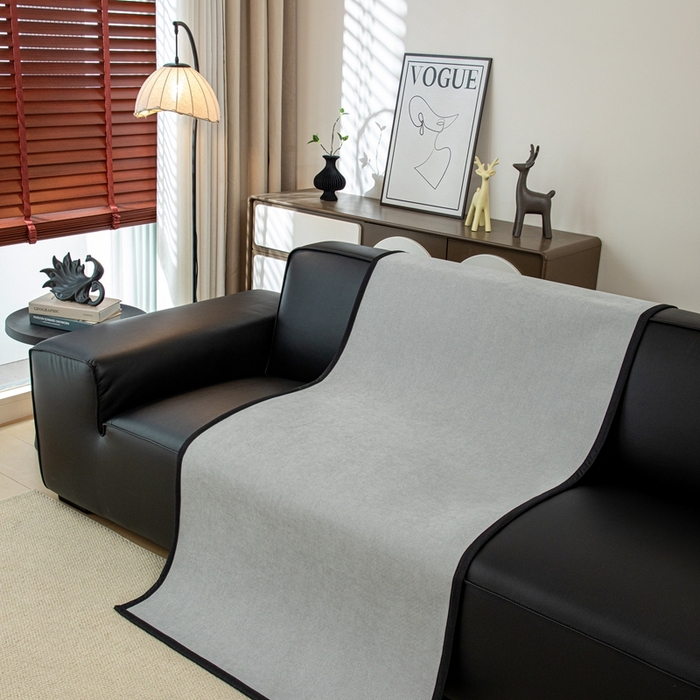 91家纺网 家纺一手货源 找家纺 沐沐家纺 2026新款沐春沙发垫 浅中灰