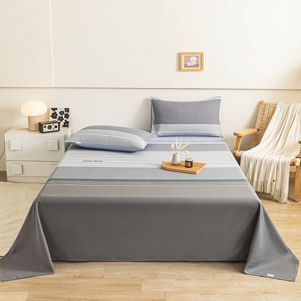 91家纺网 家纺一手货源 找家纺 芃成家纺 2025新款加厚老粗布床单 极简-灰 