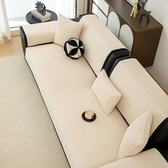 91家纺网 家纺一手货源 找家纺 沐沐家纺 2026新款沐春沙发垫 奶油白