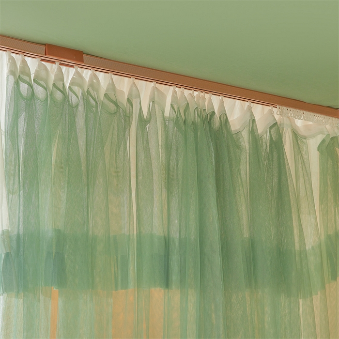 91家纺网 家纺一手货源 找家纺 迪凡保罗蚊帐 2025新款2513款双轨铝合金落地导轨蚊帐 抹茶绿