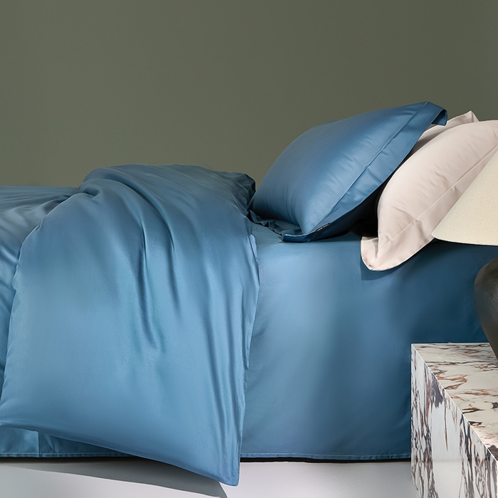 91家纺网 家纺一手货源 找家纺 禾时 2025新款轻奢A类100SPro新疆长绒棉四件套全棉纯棉高定款 宾利蓝