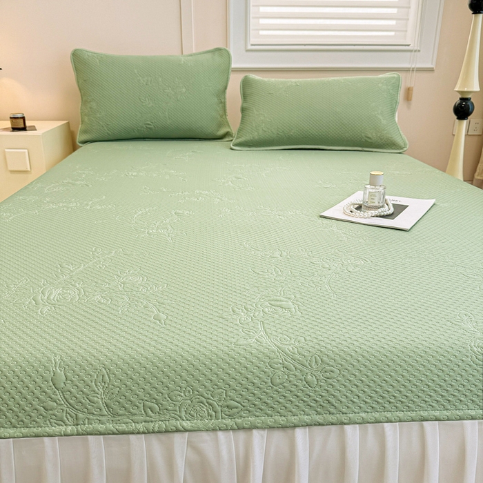 91家纺网 家纺一手货源 找家纺 布卢姆床垫 2025新款A类PE乙纶冰豆豆凉席床裙款 玫瑰花园